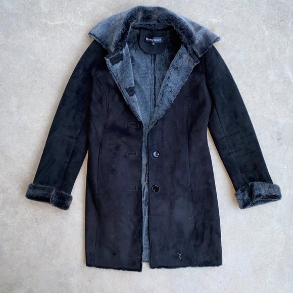 Ellen Tracy Fur Trimmed Black Jacket - Picture 16 of 16